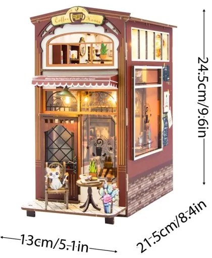 2Kids Toys - 3D LED könyvtámasz puzzle Kávézó 2xAAA elemmel