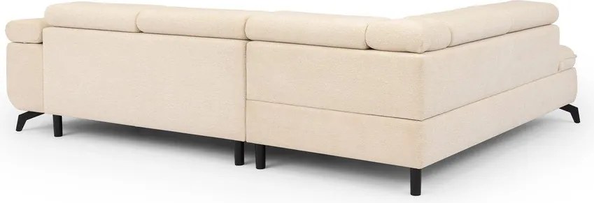 Krémszínű zsenília sarokkanapé (bal oldali-L alakú) Marbeya – Ropez