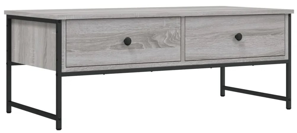 Szürke sonoma színű szerelt fa dohányzóasztal 101x49x39,5 cm