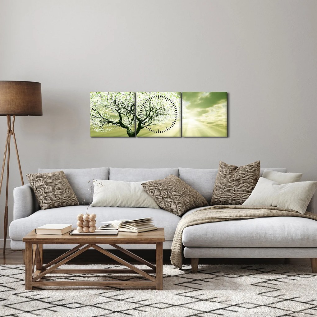 Fa képe a réten (órával) (90x30 cm)