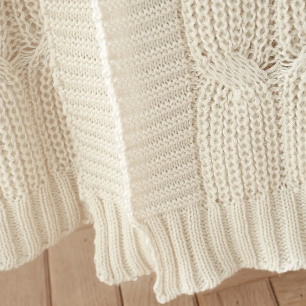 Fehéresbézs kötött takaró 130x170 cm Chunky Marl Knit – Catherine Lansfield