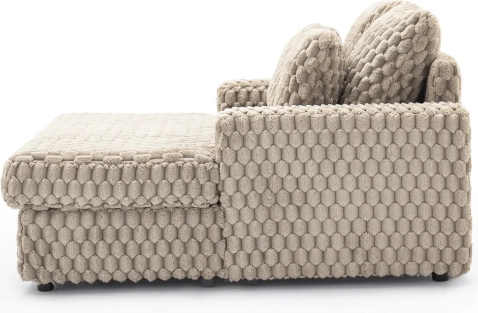 Fotel Wypoczynkowy KOBEL Beżowy Pluszowy