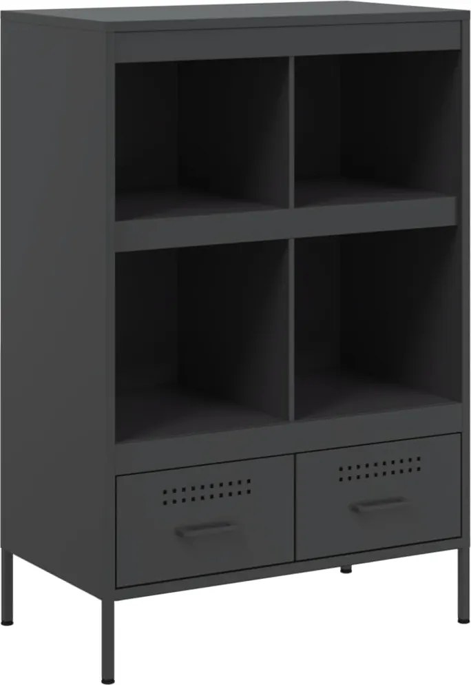vidaXL fekete acél magasszekrény 68 x 39 x 101,5 cm
