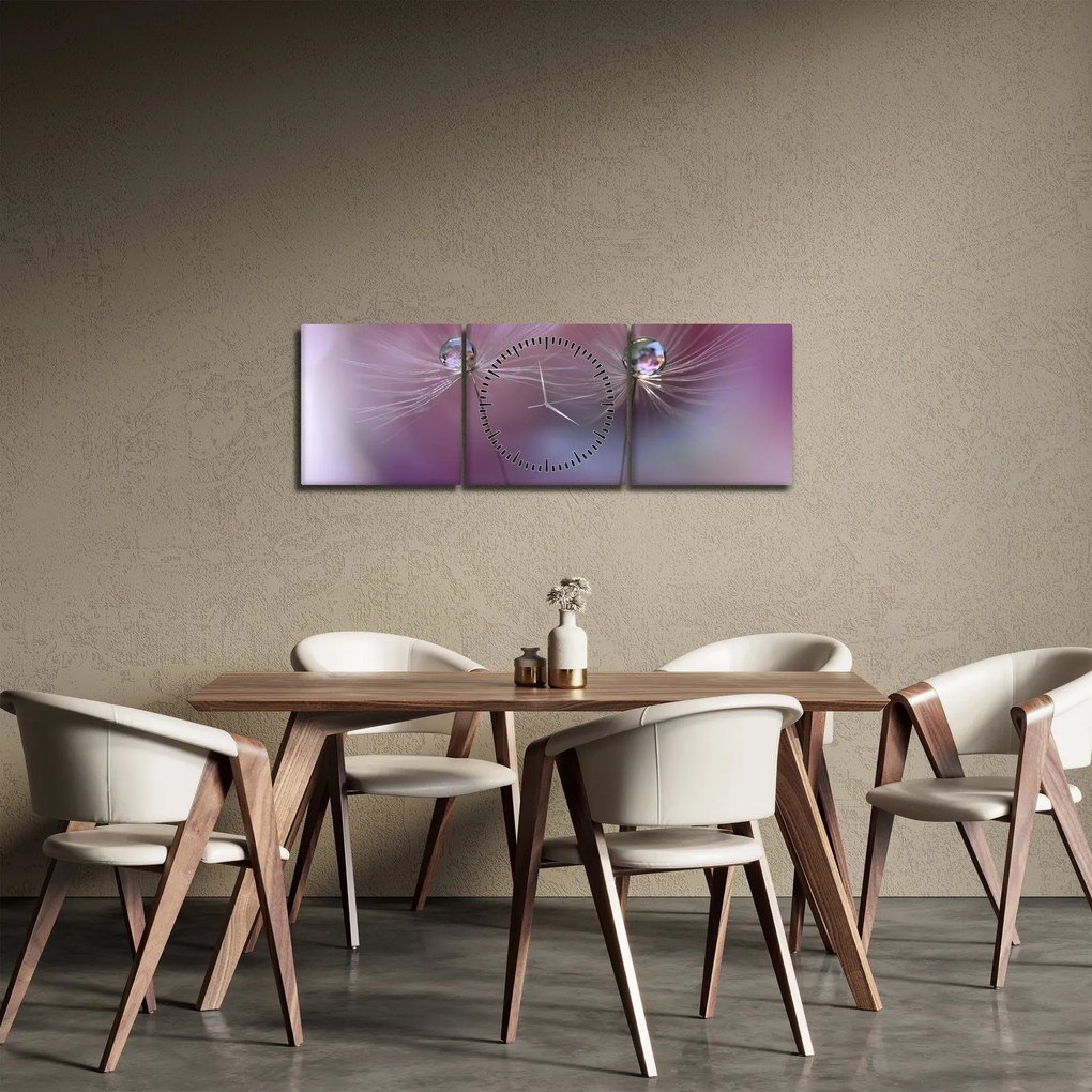 A cseppek képe a bolyhon (órával) (90x30 cm)