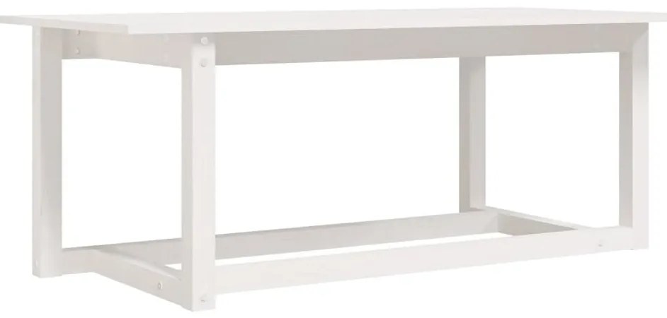 Fehér tömör fenyőfa dohányzóasztal 110 x 55 x 45 cm