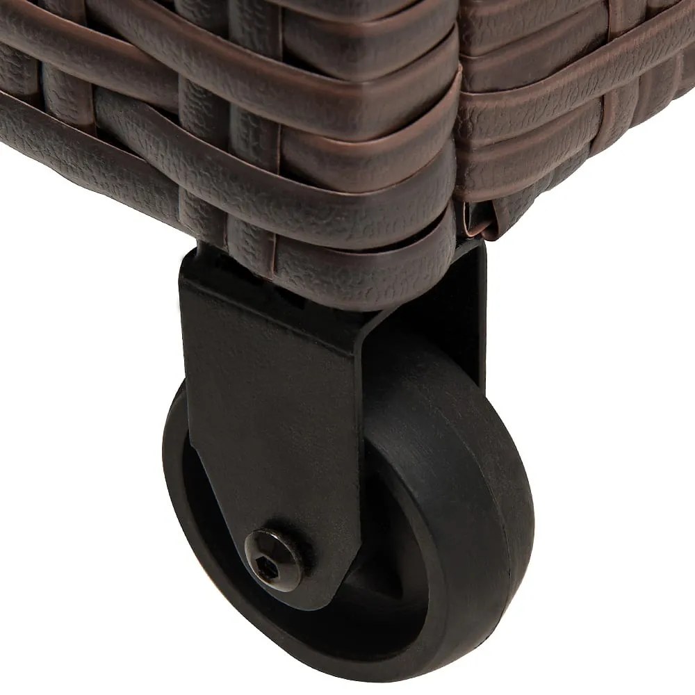 RICCO polyrattan tárolódoboz, 117 x 53 x 60cm, barna Casaria