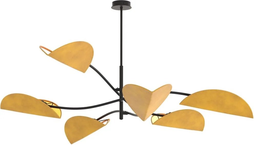 Emibig modern mennyezeti lámpa lotus fekete narancs emi1460/6