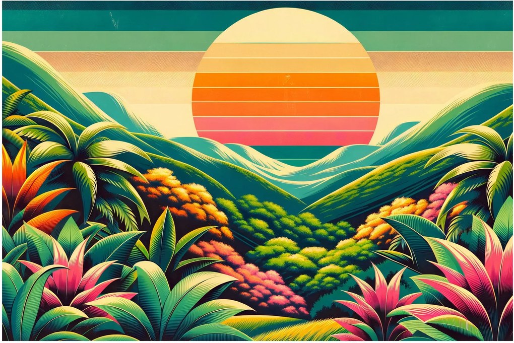 Kép - Színes naplemente (90x60 cm)
