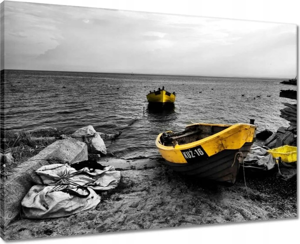 Vászonkép 70x50 Csónakok a balti tengerparton