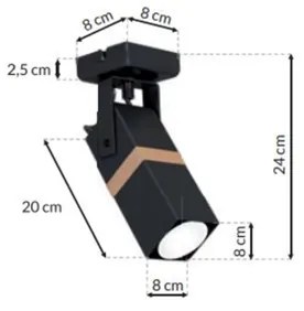 Spotlámpa VIDAR 1xGU10/25W/230V fekete