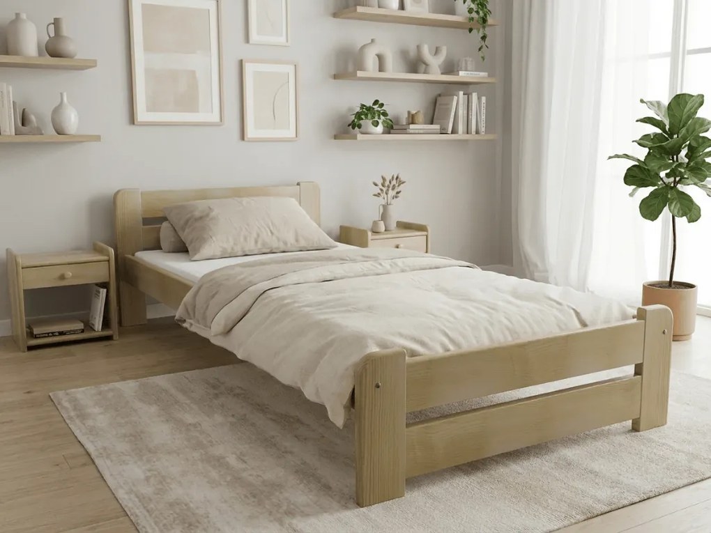 Laura ágy 80x200, fenyőfa Ágyrács: Léces ágyrács, Matrac: Coco Maxi 20 cm matrac