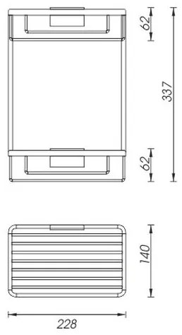NIMCO Ki 14017D-26 - Kétszintes zuhany fali polc KIBO fényezett króm