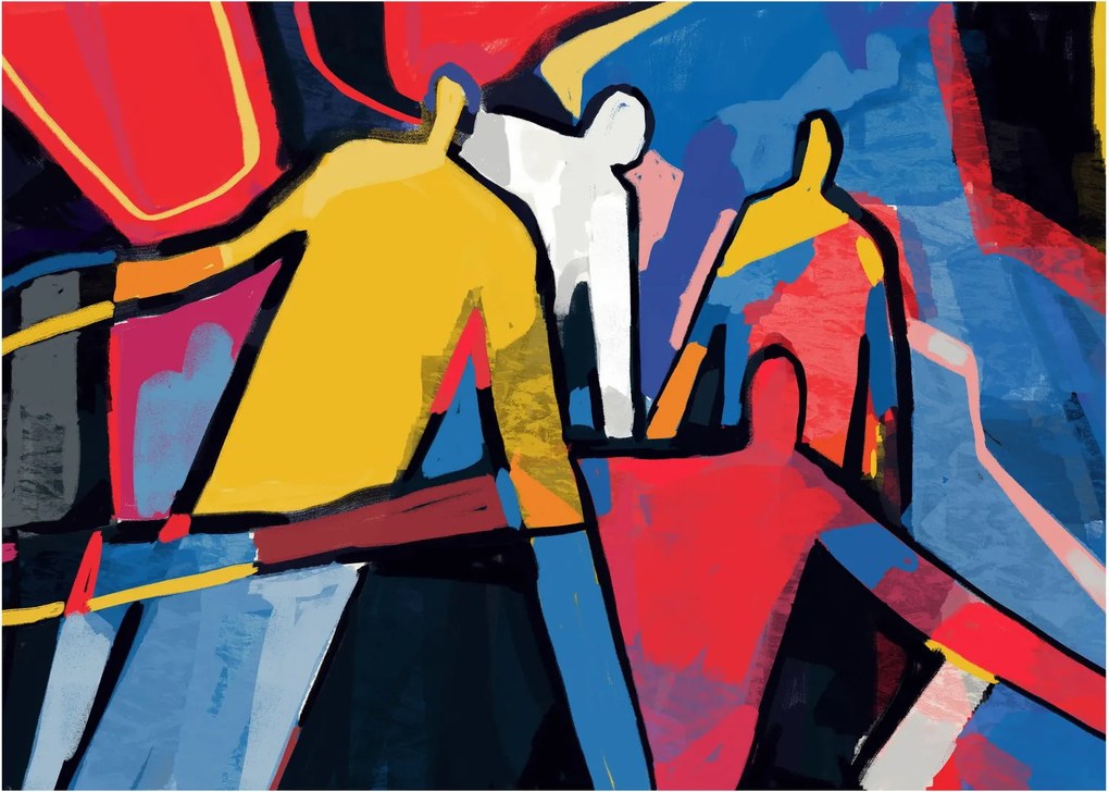 Kép - A férfiak absztrakciója (üvegen) (70x50 cm)