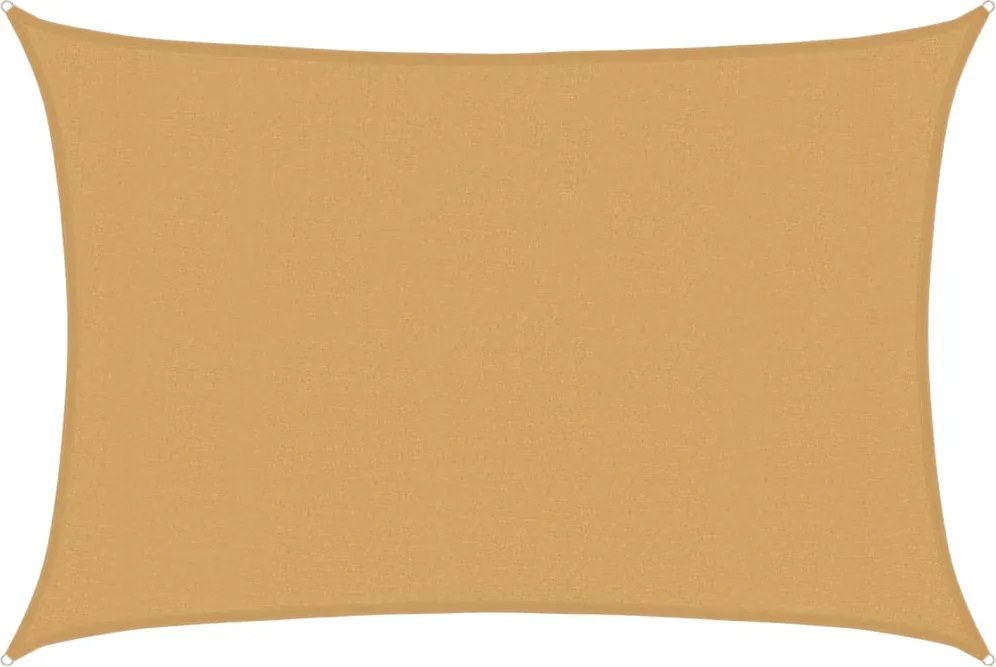 vidaXL homokszínű négyszögletű HDPE napvitorla 160 g/m² 3x5 m