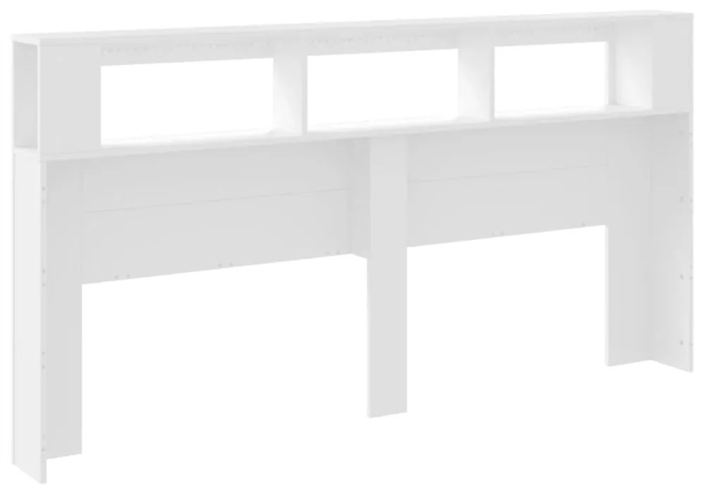 fehér szerelt fa LED-es fejtámla 200 x 18,5 x 103,5 cm