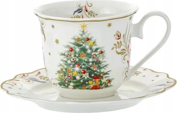 Csésze x2 karácsonyfa 250ml karácsonyi porcelán csészék