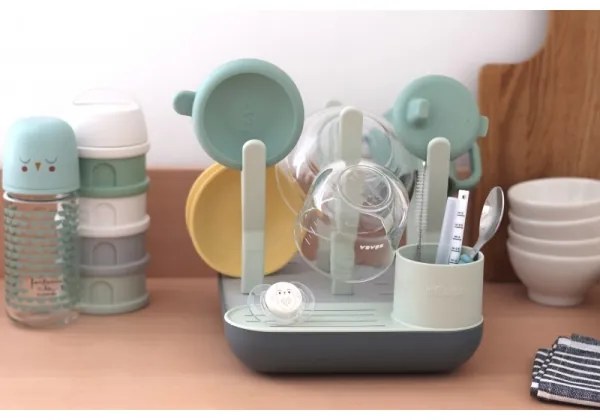 Beaba - Cumisüveg szárítóállvány zöld/szürke