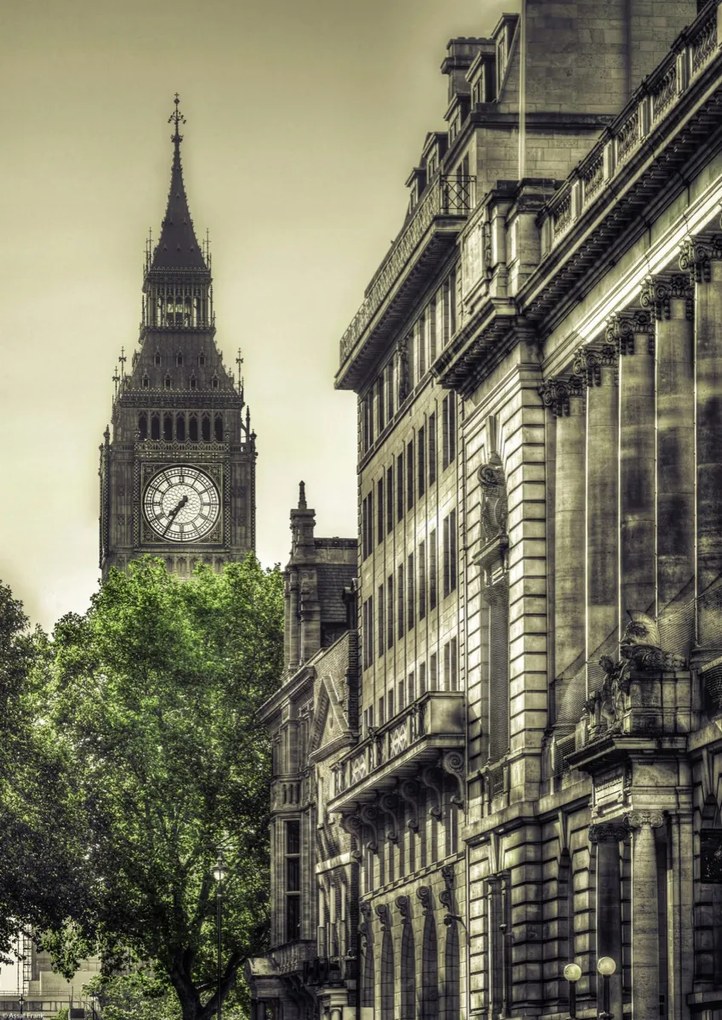 Poszter 29,7x42cm Kilátás a Big Benre a St James Parkból, Assaf Frank