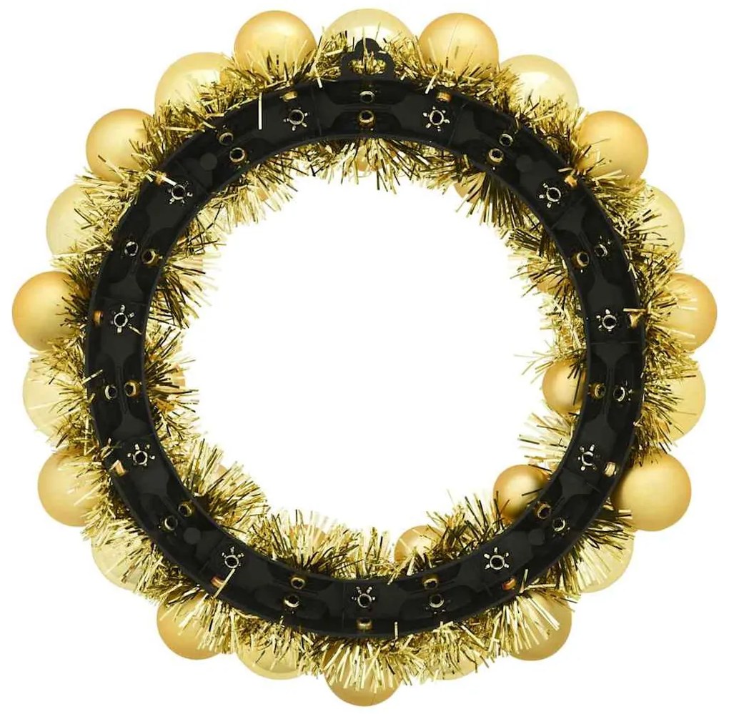 Karácsonyi labda koszorúk 2 pcs Arany 33 x 33 x 7 cm