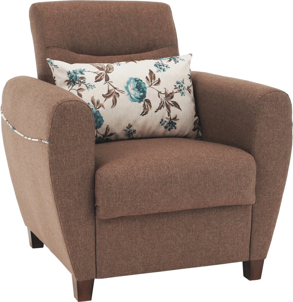 Fotel, sötétbézs, MILO