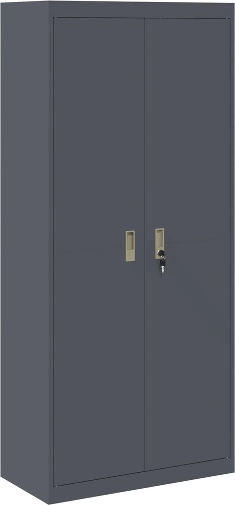 vidaXL Tárolószekrény Antracit 80 x 40 x 180 cm Acél
