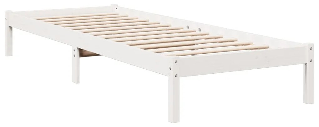 fehér tömör fenyő extra hosszú ágykeret matrac nélkül 80x220 cm