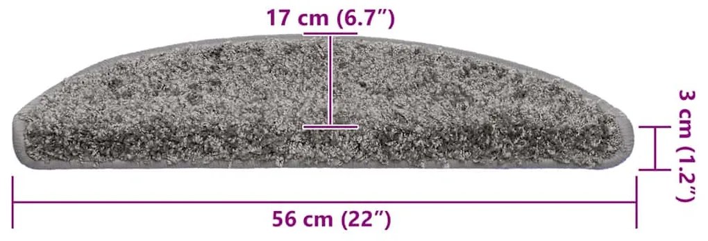 30 db szürke lépcsőszőnyeg 56x17x3 cm