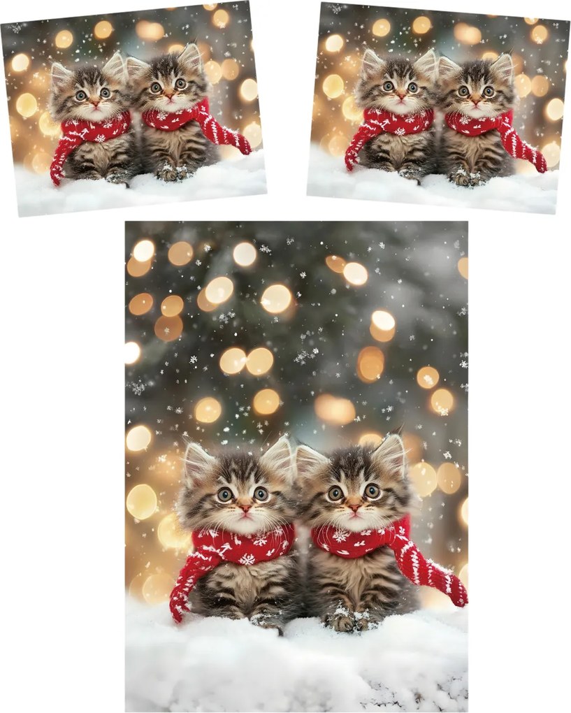 3D Mikroszálas ágyneműhuzat SNOWY PAWS színes Ágyneműhuzat mérete: 70 x 90 cm | 140 x 200 cm