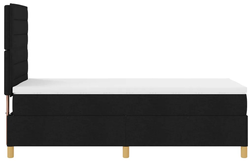 Boxspring Ágy Matrac és LED Fekete 100x200 cm Szövet