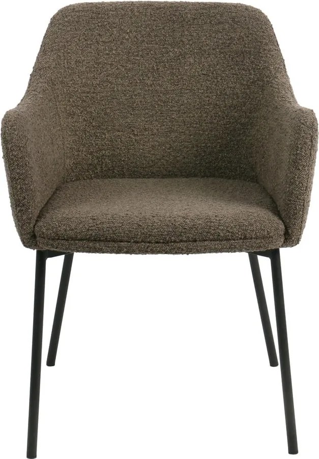 Barna kárpitozott karfás étkezőfotel Melilla – House Nordic