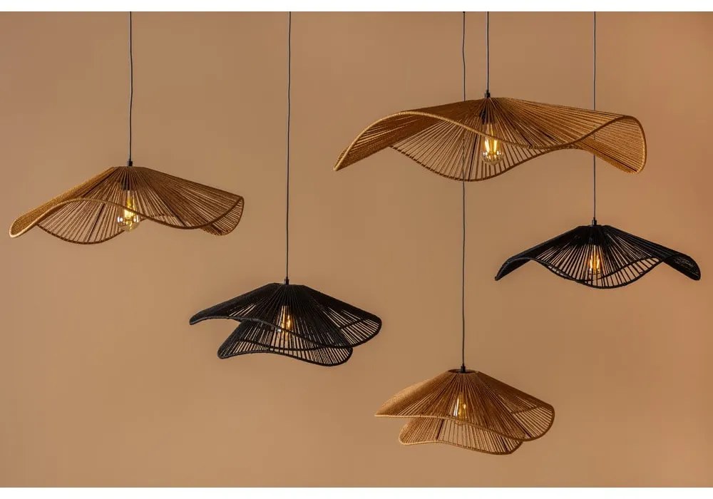 Fekete függőlámpa papír zsinór búrával ø 62 cm Sombra – Leitmotiv