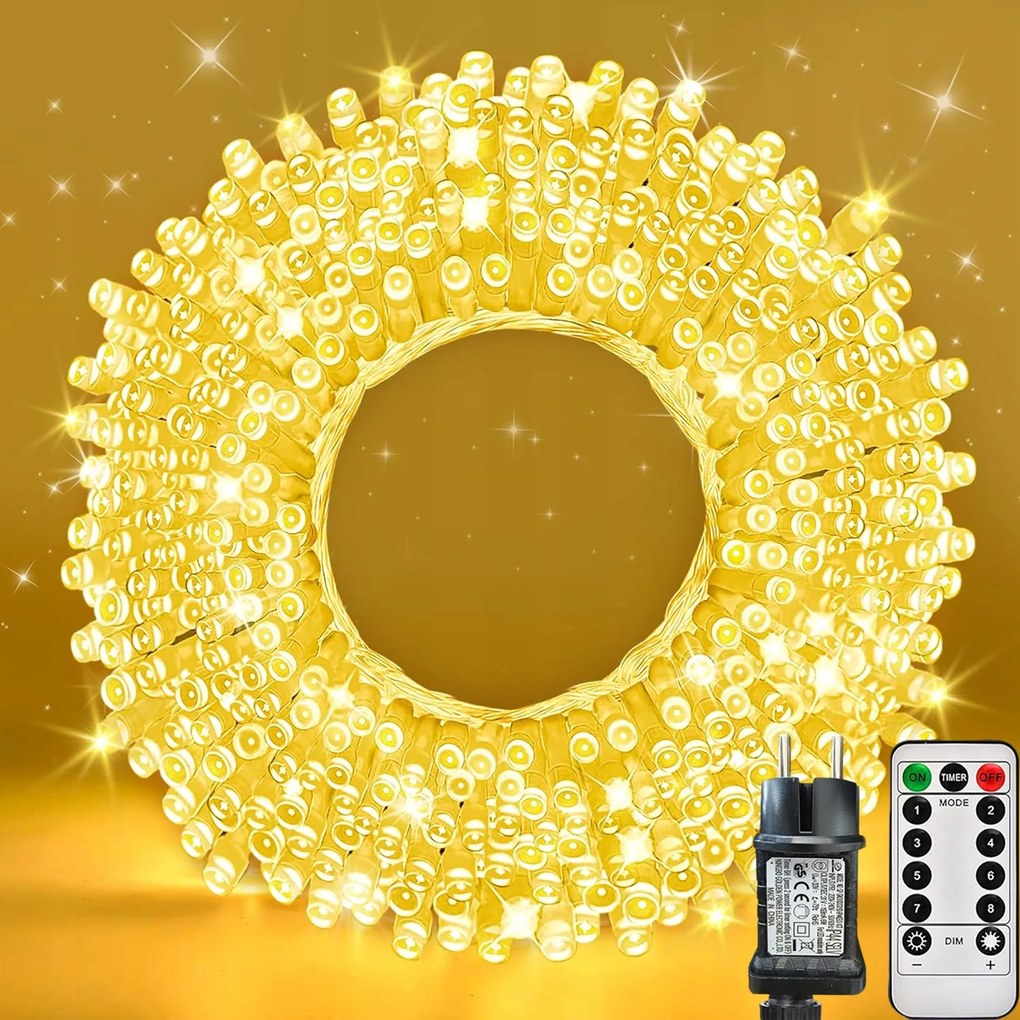 Karácsonyfa Lámpák Kültéri Karácsonyi Dekoráció 35m 350LED Meleg Fehér