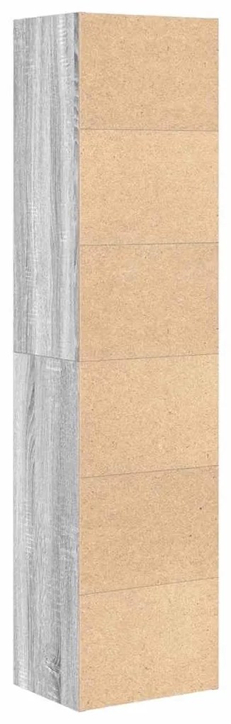 szürke sonoma színű szerelt fa könyvespolc 31x24x127 cm
