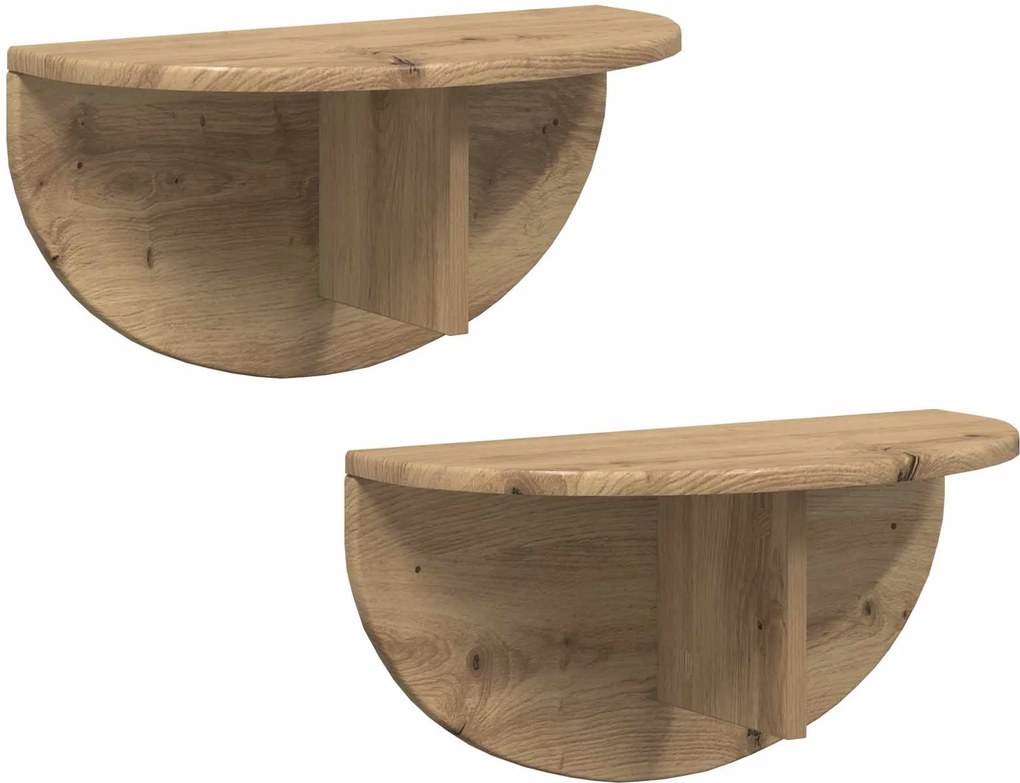 vidaXL Falpolc 2 pcs Artisan tölgy 48 x 24 x 24 cm Faanyag