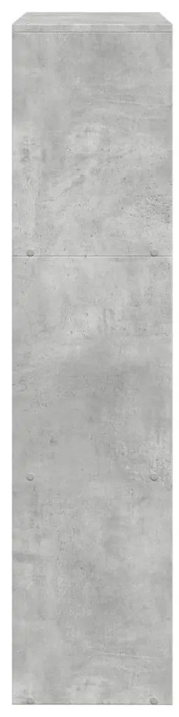3 szintes betonszürke fa elválasztó könyvespolc 123x29x123 cm