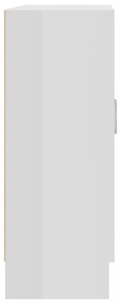 magasfényű fehér szerelt fa könyvszekrény 82,5 x 30,5 x 80 cm