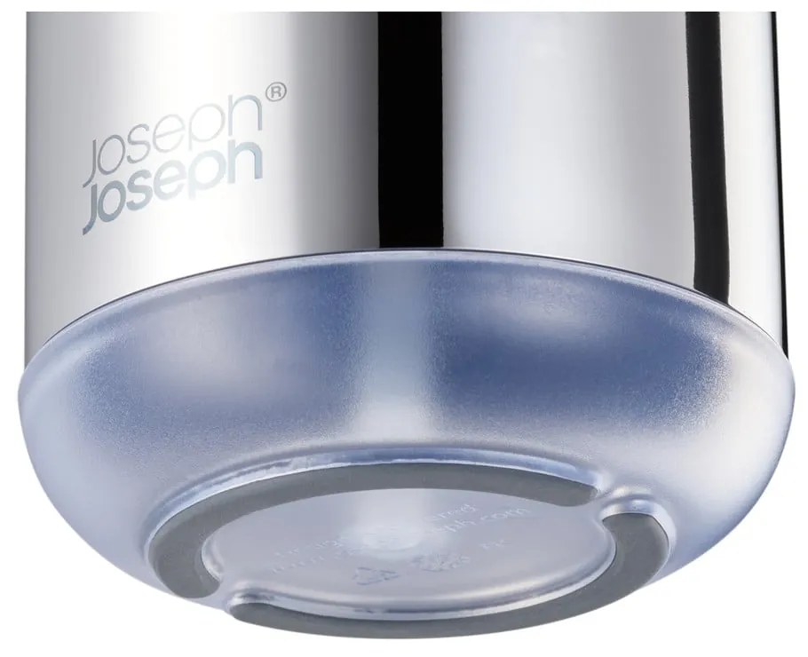 Fényes ezüstszínű rozsdamentes acél szappanadagoló 300 ml EasyStore Luxe – Joseph Joseph