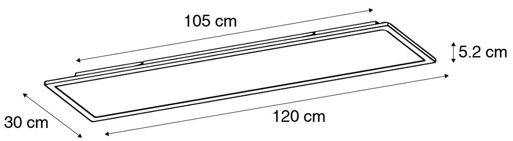 Modern mennyezeti lámpa fekete 120 cm beépített LED-del, dim to warm - Liv