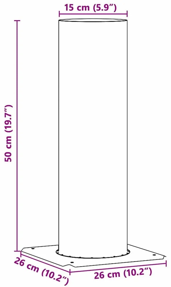 Kémény fej kiterjesztés Ezüst 26 x 26 x 50 cm Rozsdamentes acél