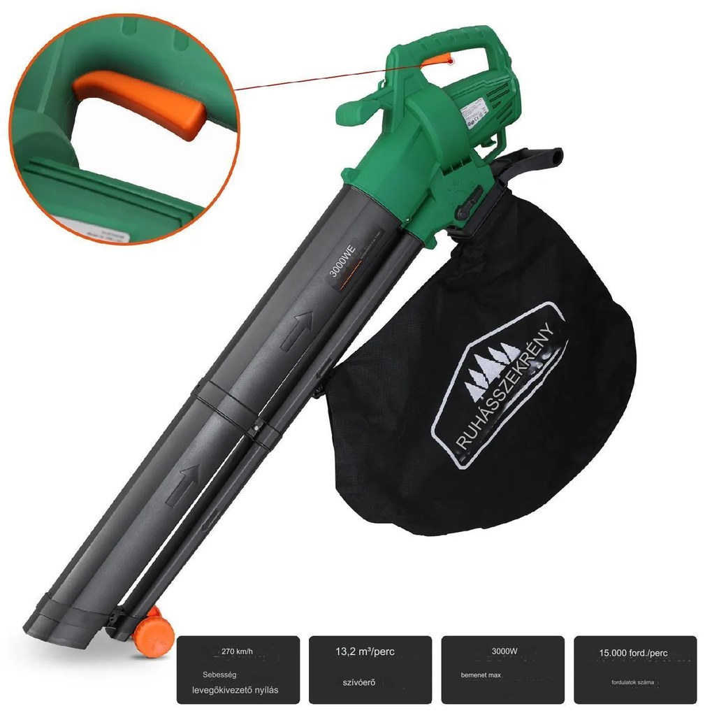 Gardebruk® Elektromos lombszívó 3 az 1-ben