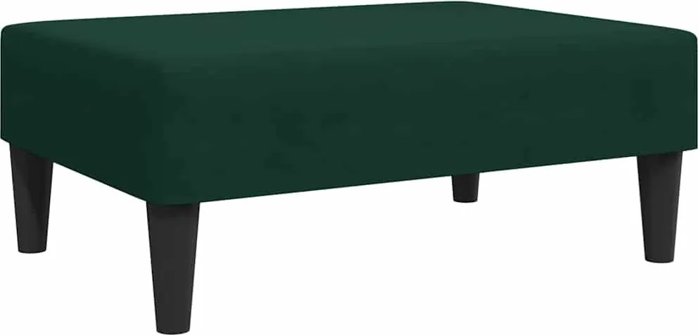 vidaXL sötétzöld bársony lábzsámoly 77x55x31 cm