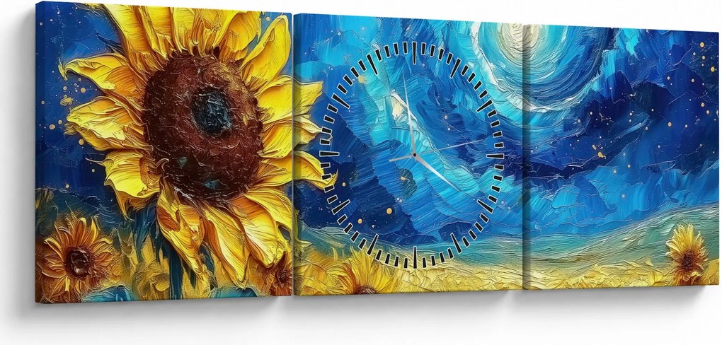 Kép - Festés napraforgó (órával) (90x30 cm)