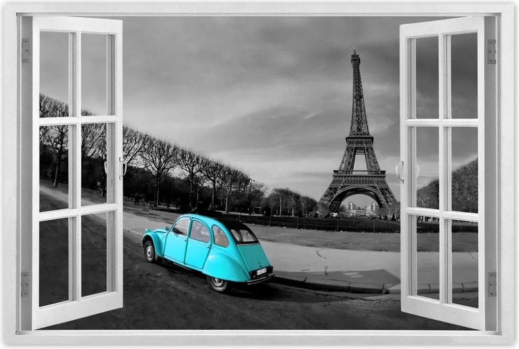 Poszterek 90x60 Eiffel-torony Türkiz