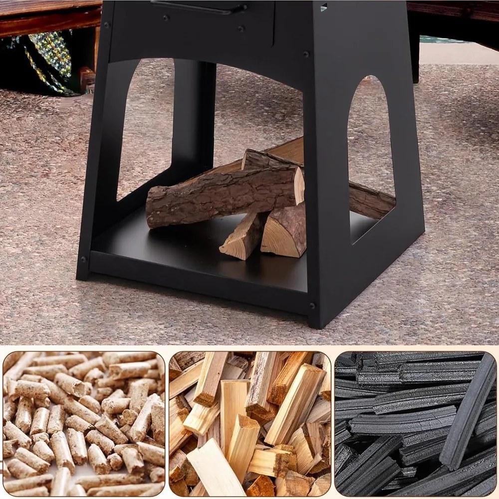 Kerti grillsütő tárolóval