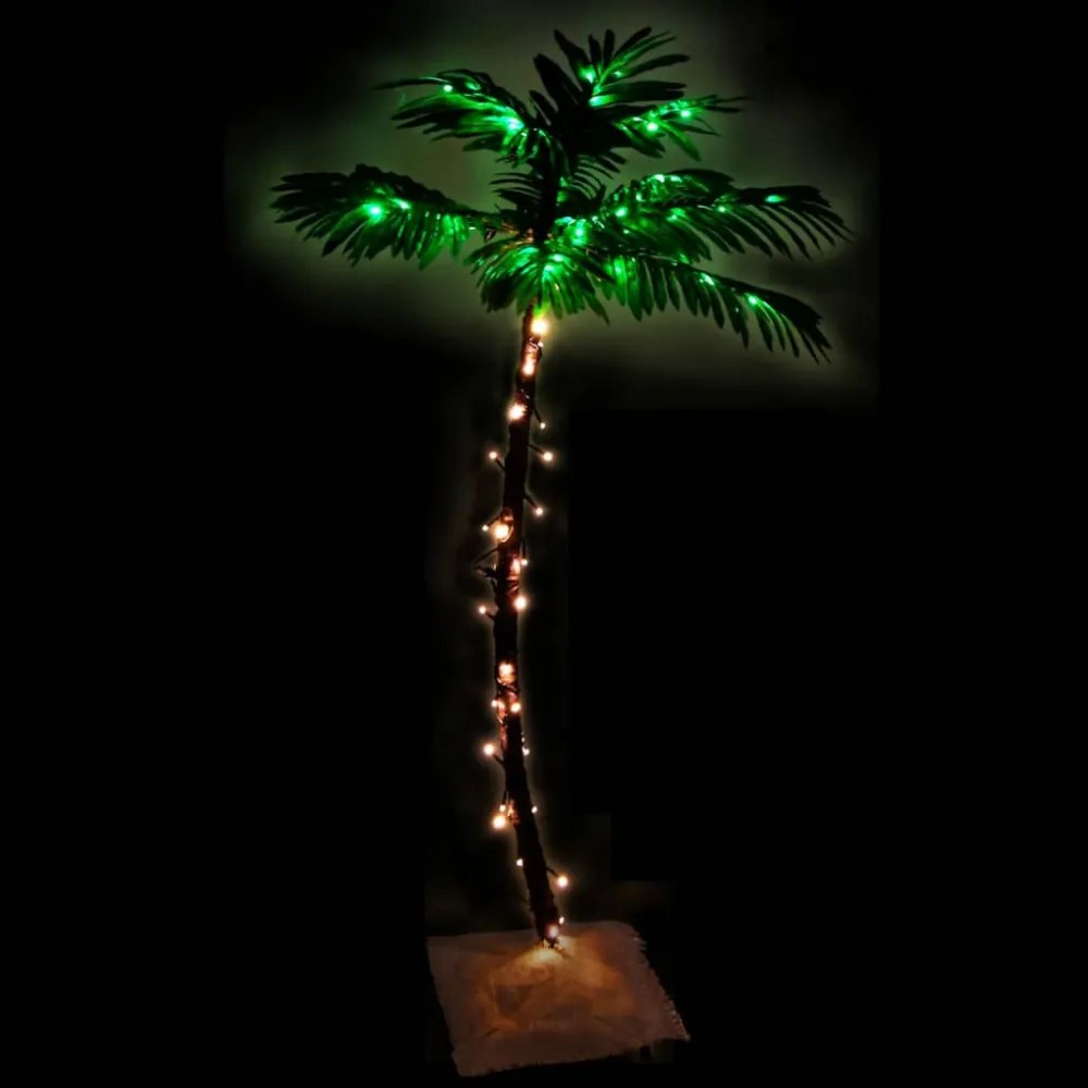 LED-es pálmafa 72 meleg fehér LED-del 120 cm