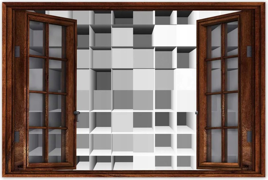 Poszterek 60x40 Optikai illúzió 3D kockák