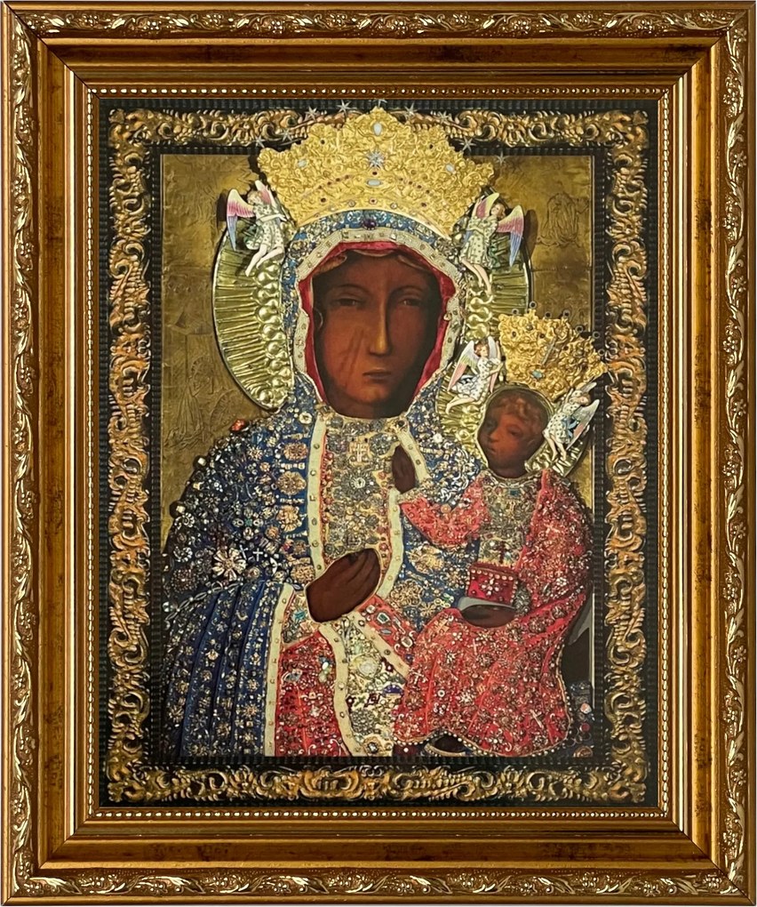 Vászonkép 31x26 Szűz Mária Arany Díszített Keret