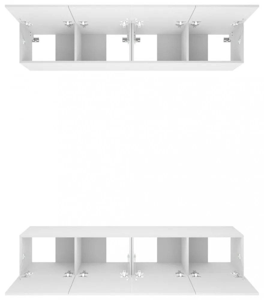 4 db fehér szerelt fa TV-szekrény 80 x 30 x 30 cm
