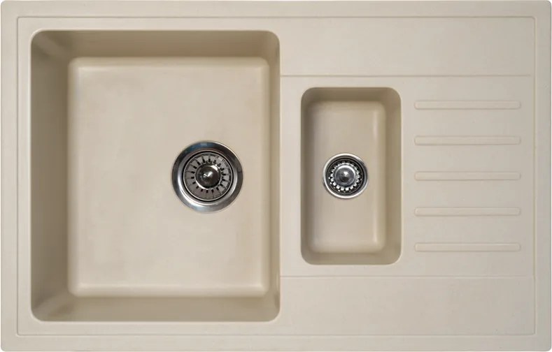 Quadro Plus 1.5D Metalac Xgranit Gránit Mosogatótálca - Extra mély, Csepegtetőtálcás, Design, Pezsgő