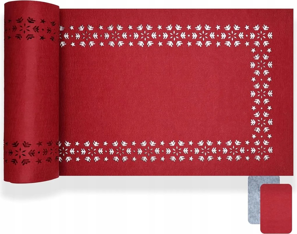 Filc asztali futó Dekoratív karácsonyra Piros 40x150cm